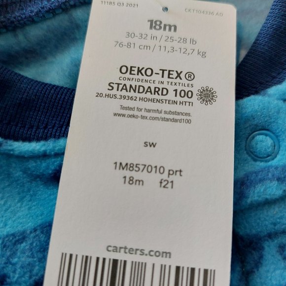 3/$20 New- Carter Baby Boys Footie Pajamas - Picture 11 of 13